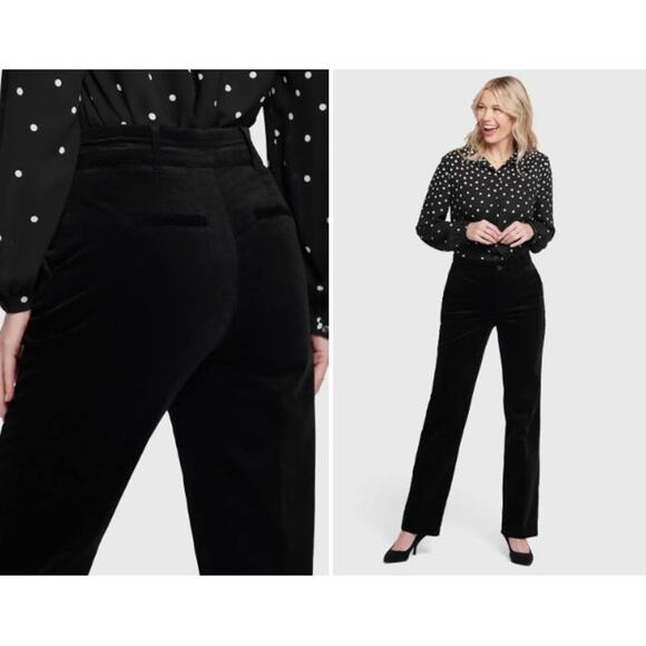 New NWT NYDJ Straight Leg Velveteen Trouser Pants Size 8 - Picture 1 of 12